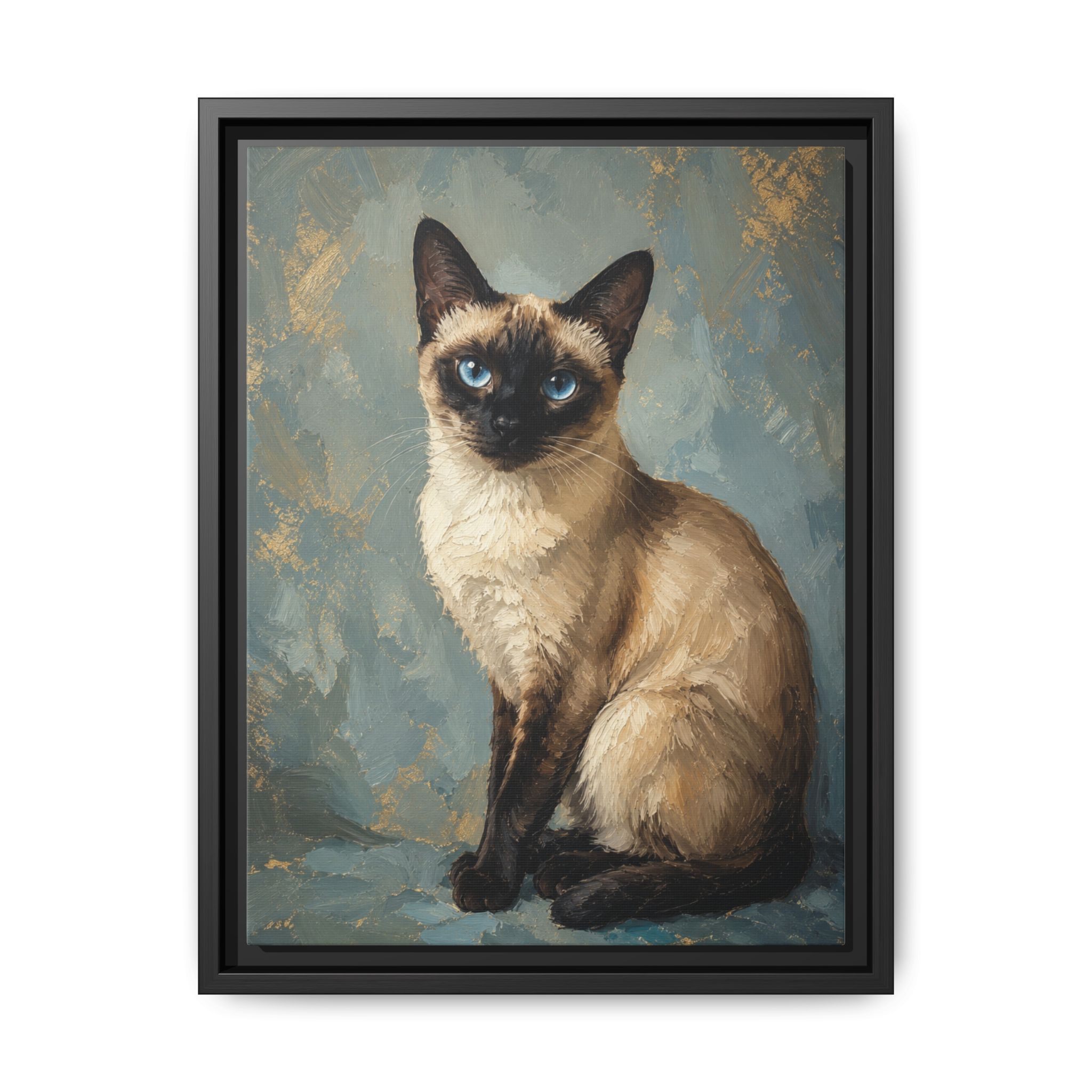 Gilded Blue pet portrait style