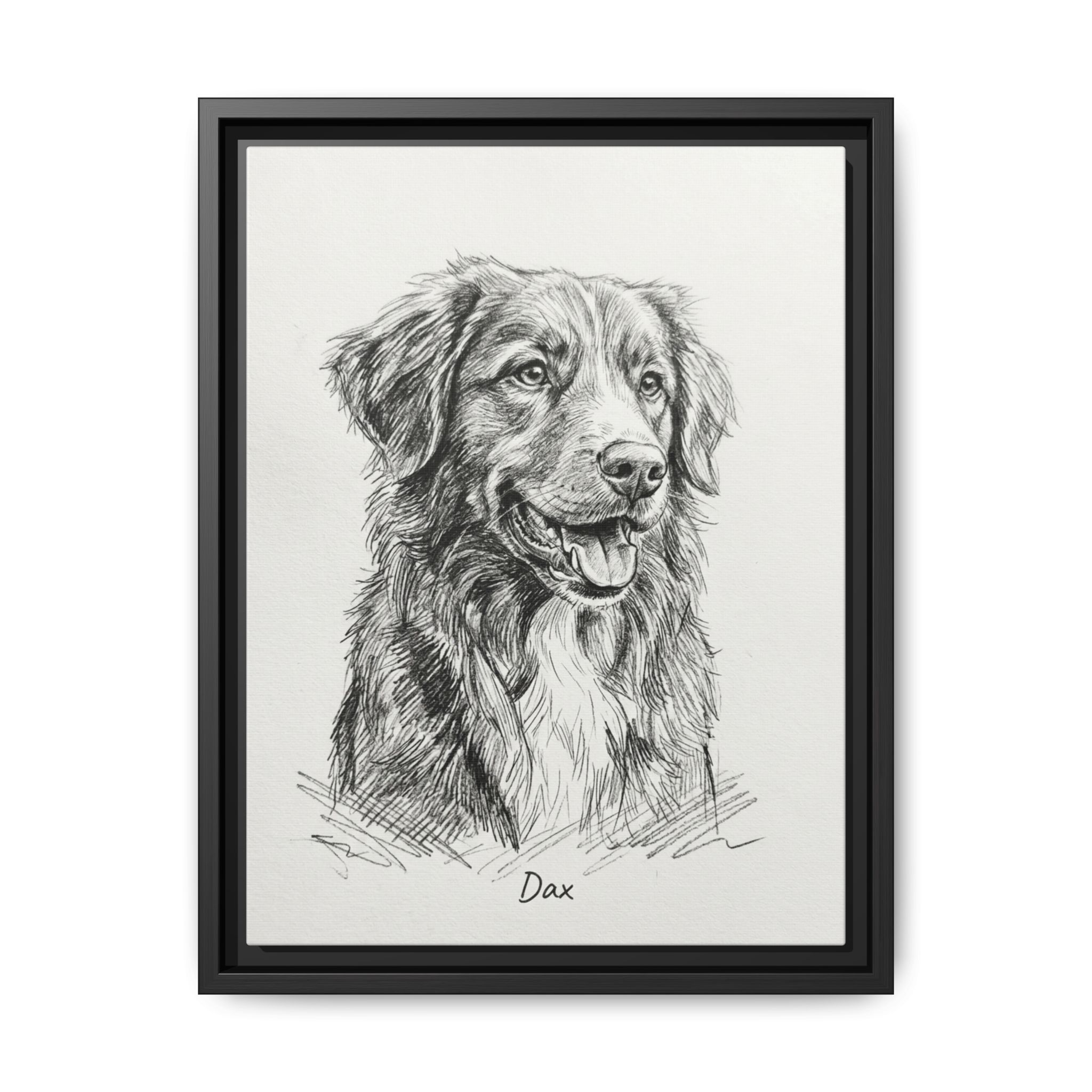 Graphite Study custom pet portrait example